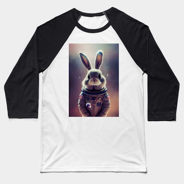 Bunny in space suit Baseball T-Shirt by ai1art